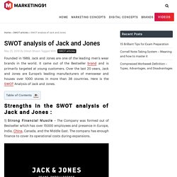 SWOT analysis of Jack and Jones - Jack and Jones SWOT analysis