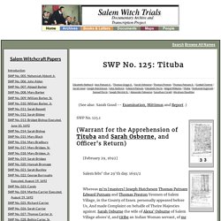 SWP No. 125: Tituba - New Salem - Pelican