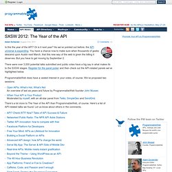 SXSW 2012: The Year of the API