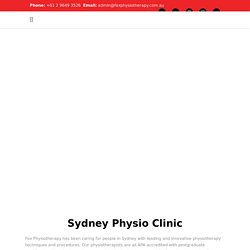 Sydney Physio Clinic Consultation