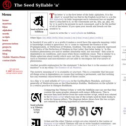 The Bija/Seed Syllable A in Siddham, Tibetan, Lantsa scripts - meaning and use in Buddhism