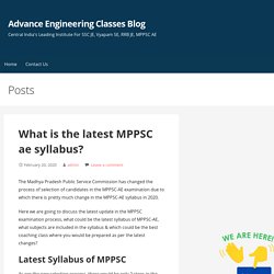 What is the latest MPPSC ae syllabus? - Advance Engineering Classes Blog