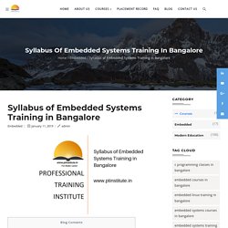 Syllabus of Embedded Systems Training in Bangalore - PTInstitute