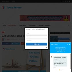 SAT Exam Syllabus and Pattern 2020 - Texas Review