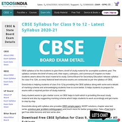 CBSE Syllabus for Class 9, 10, 11 & 12 for All Subjects - Download PDF