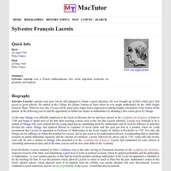 Sylvestre Lacroix (1765 - 1843) - Biography