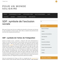 SDF : symbole de l'exclusion sociale - pour un monde solidaire