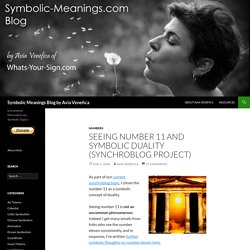 Seeing Number 11 and Symbolic Duality (Synchroblog Project)