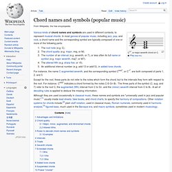Chord names and symbols (popular music)