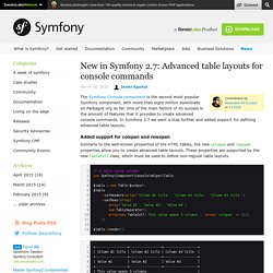 New in Symfony 2.7: Advanced table layouts for console commands