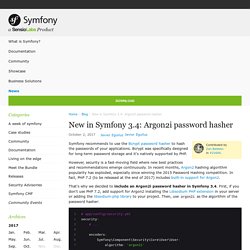 New in Symfony 3.4: Argon2i password hasher