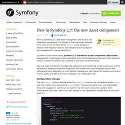 New in Symfony 2.7: the new Asset component