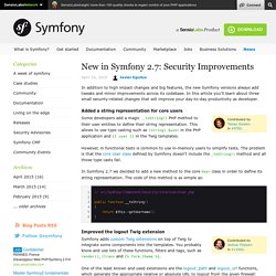 New in Symfony 2.7: Security Improvements
