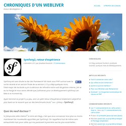 Symfony2 – retour d’expérience