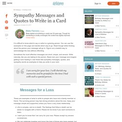 Sympathy Messages and Quotes to Write in a Card