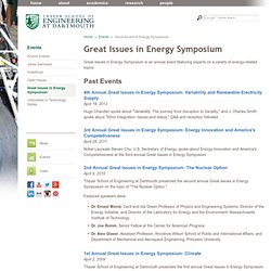 Great Issues in Energy Symposium