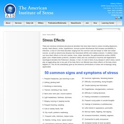 Commons Signs and Sympotons of Stress