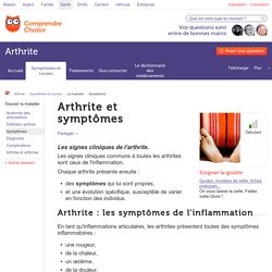 Symptômes de l’arthrite - ComprendreChoisir