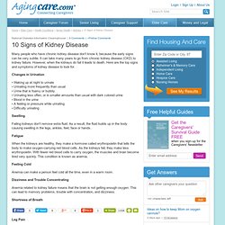 Signs and symptoms of kidney disease