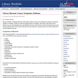 Article- Library Burnout: Causes, Symptoms, Solutions