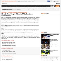 How to Sync Google Calender With Facebook