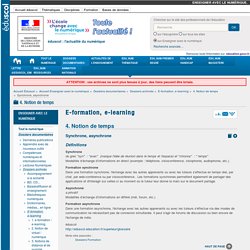 Synchrone, asynchrone — Enseigner avec le numérique