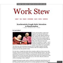 Synchronicity Google Style: Intention to Manifestation « Work Stew