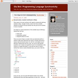 Programming Language Synchronicity: metaprogramming