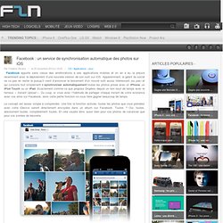 Facebook : un service de synchronisation automatique des photos sur iOS
