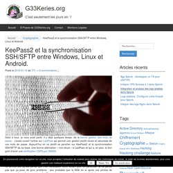 KeePass2 et la synchronisation SSH/SFTP - G33Keries.org