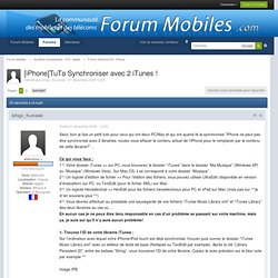 [iPhone]TuTo Synchroniser avec 2 iTunes ! - Forum Général iOS / iPhone
