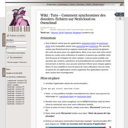 Tuto - Comment synchroniser des dossiers-fichiers sur Nextcloud ou Owncloud
