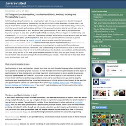 How Synchronization works in Java ? Example of synchronized block