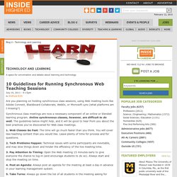 10 Guidelines for Running Synchronous Web Teaching Sessions