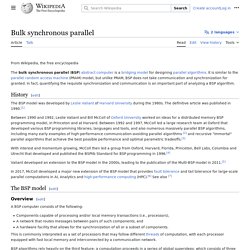 Bulk synchronous parallel - Wikipedia