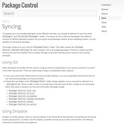 Syncing - Package Control