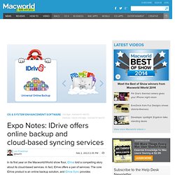 Expo Notes: IDrive offers online backup and cloud-based syncing services