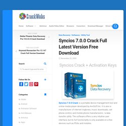 Syncios 7.0.0 Crack Full Version Download