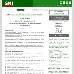 Chartes du journaliste - SNJ - Syndicat National des Journalistes