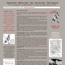 SNAT Syndicat National des Artistes Tatoueurs