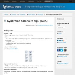 Syndrome coronaire aigu (SCA)