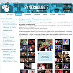 Généralités sur les exemples - Synergologie.org Le Site Officiel