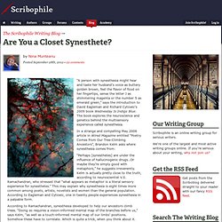 Are You a Closet Synesthete? - Writing Blog