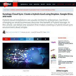 Synology Cloud Sync: Create a hybrid cloud using Dropbox, Google Drive, and more