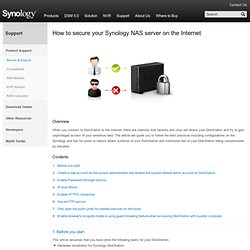 Tutorials - Synology Network Attached Storage