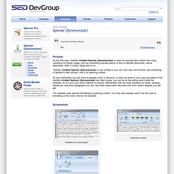 Spinner {Synonymizer} / Products / SeoDevGroup