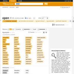 Open Synonyms, Open Antonyms