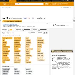 Skill Synonyms, Skill Antonyms