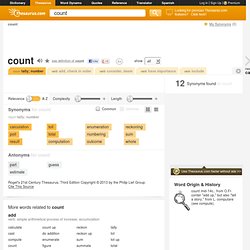 Count Synonyms, Count Antonyms