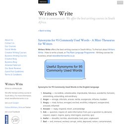 Synonyms for 95 Commonly Used Words - A Mini-Thesaurus for Writers